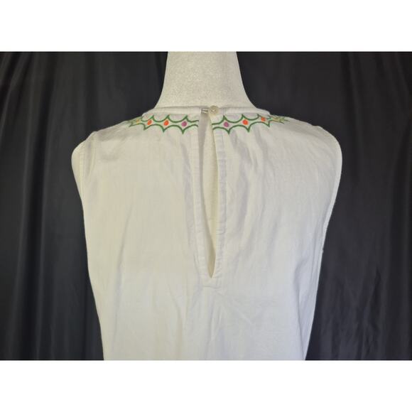 Roller Rabbit White Colorful Embroidered Cover Mini Dress Small Pineapple - Picture 7 of 9